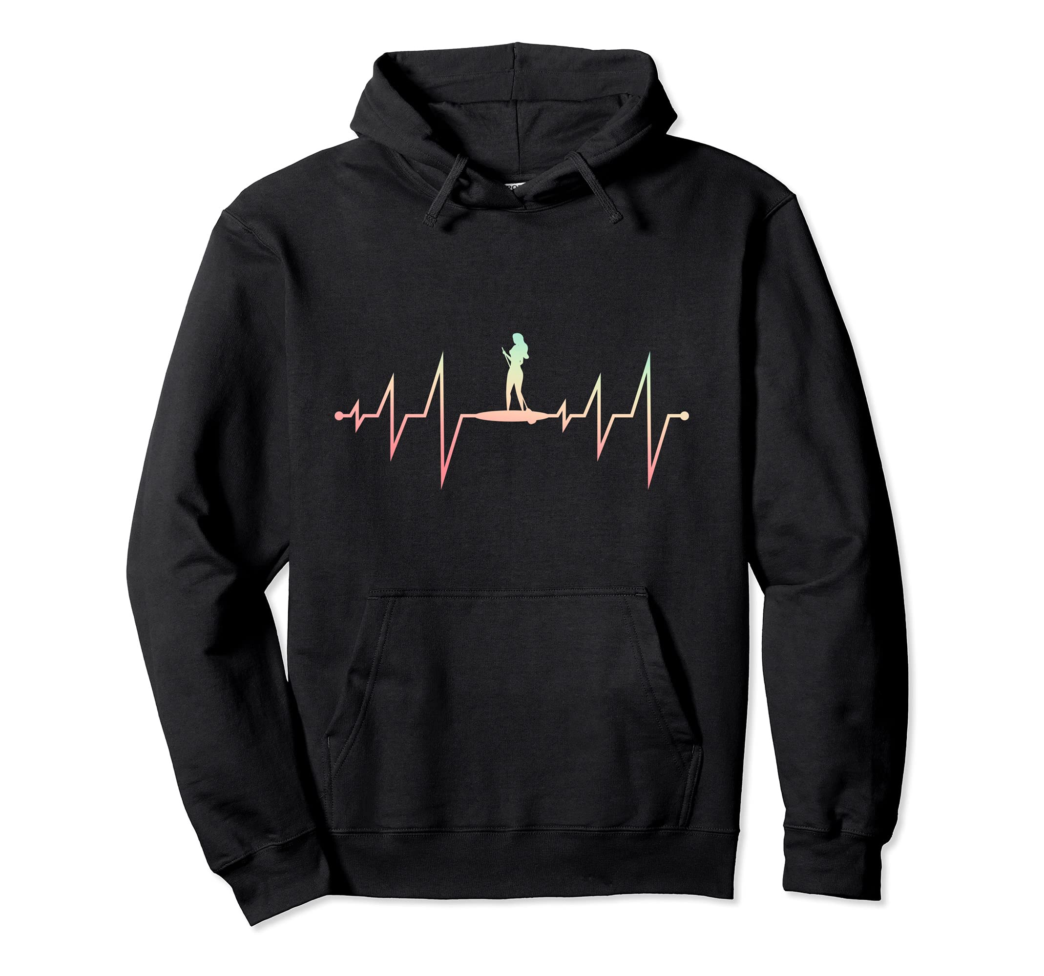 Heartbeat SUP Paddleboarder Outdoor Stand Up Paddling Pullover Hoodie