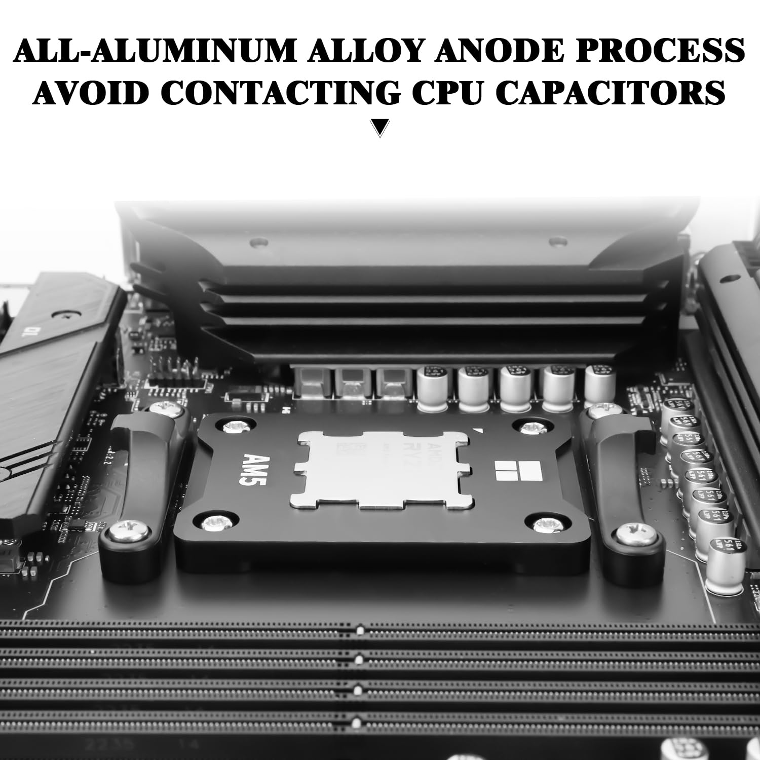 Thermalright ASF Black V2 AM5 CPU Holder, AM5 Safety Fixed Frame, AM5 Secure Frame, Corrective Anti-Bending Fixing Frame, AM5 Anti-Bending Contact Frame,CPU Cooler Standard,Black