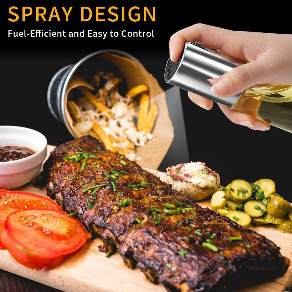 Olive Oil Sprayer for Cooking, Oil Spray Bottle Versatile Glass for Cooking, Baking, Roasting, Grilling: Kitchen & Dining