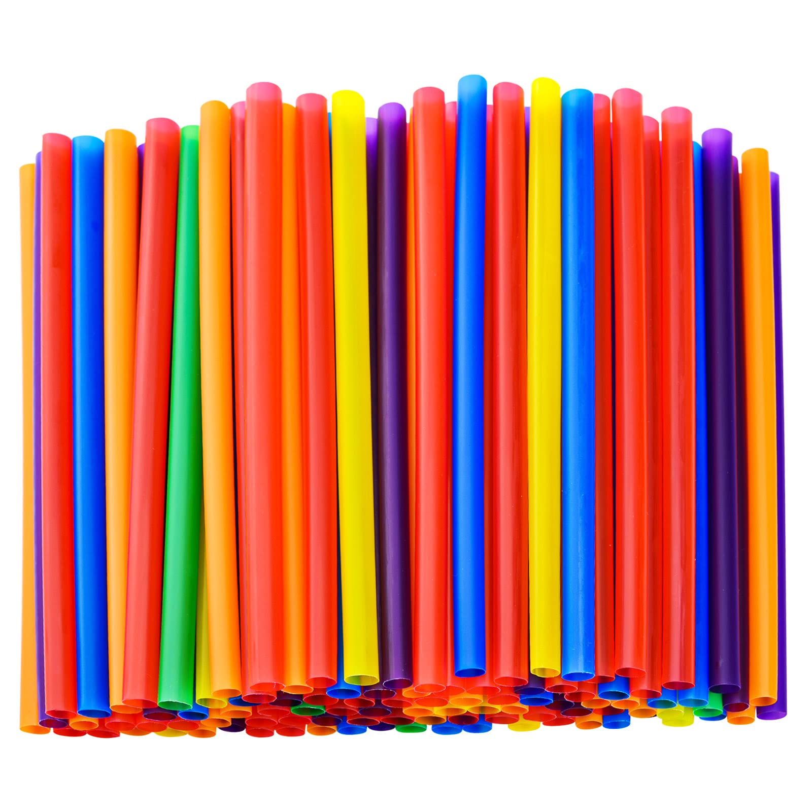 Photo 1 of 100PCS Jumbo Smoothie Straws,(0.4" Diameter X8.3"Long) Colorful Disposable Plastic Large Wide-mouthed Straw