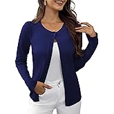 OmicGot Women's Cropped Cardigan Sweaters Long Sleeve Casual Open Front Button Down Bolero Shrugs S-XL