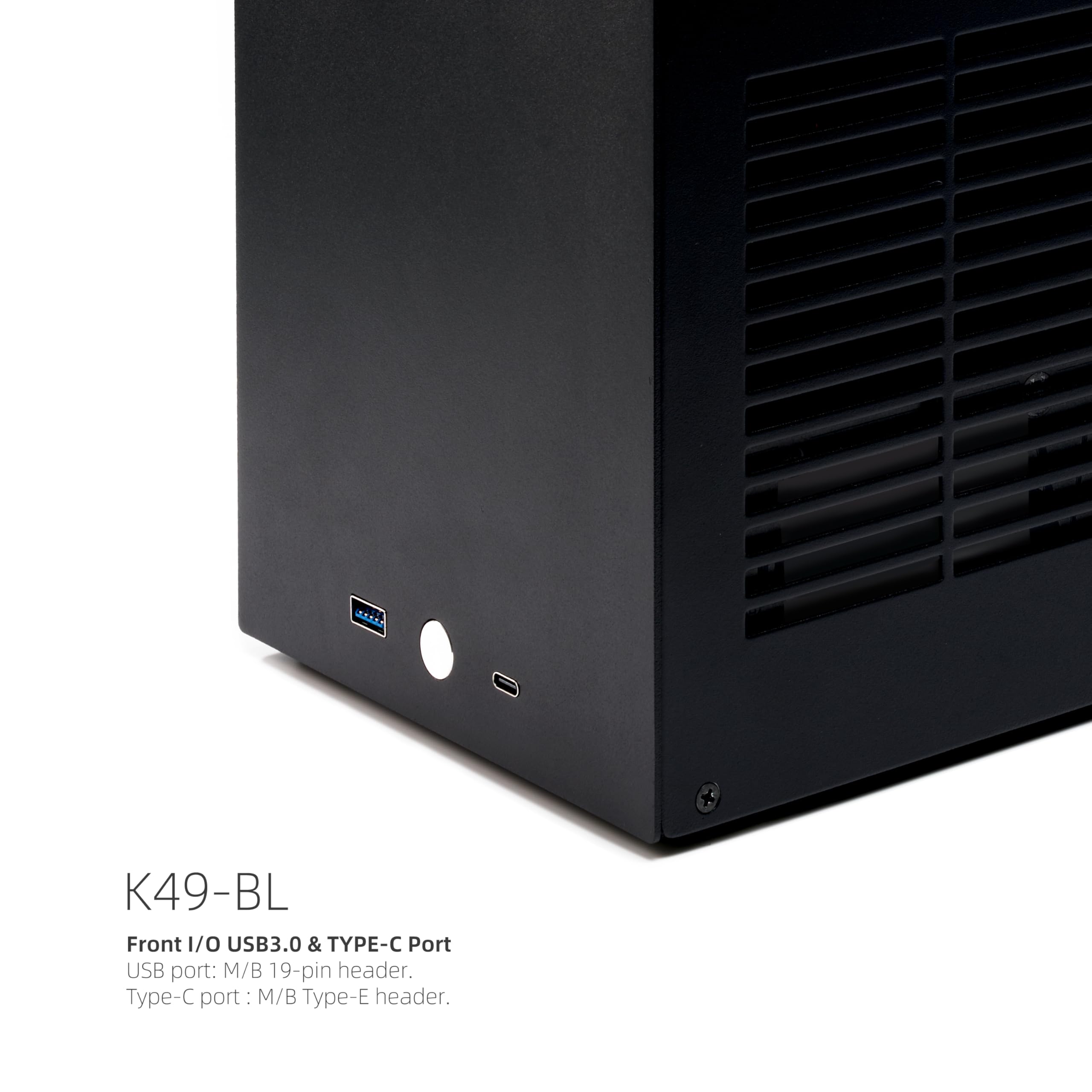 SGPC K49-BL Mini ITX Case - 8.3L Small Form Factor, Supports GPU up to 300mm, CPU Cooler up to 69mm, SFX PSU, USB 3.0 & Type-C Front I/O, Includes Acrylic Side Panel & Carrying Handles