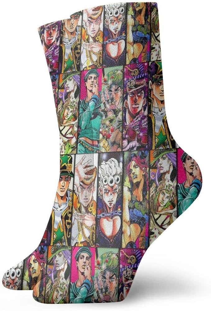 shenguang JoJo's Bizarre Adventure Sock Colorful Novelty Crew Socks