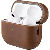 Belemay Handcrafted Crazy Horse Leather Case for AirPods Pro 3rd Gen (2025), Vintage Aesthetic, Two-Tone Effect, Unique Patina, Compatible with MagSafe, Compatible with Airpods Pro 3, Vintage Brown