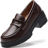 TKKAE Loafers for Women Women's Penny Platform Chunky Loafers Slip-Ons Comfortable Business Casual Dress Office Work Shoes for Ladies