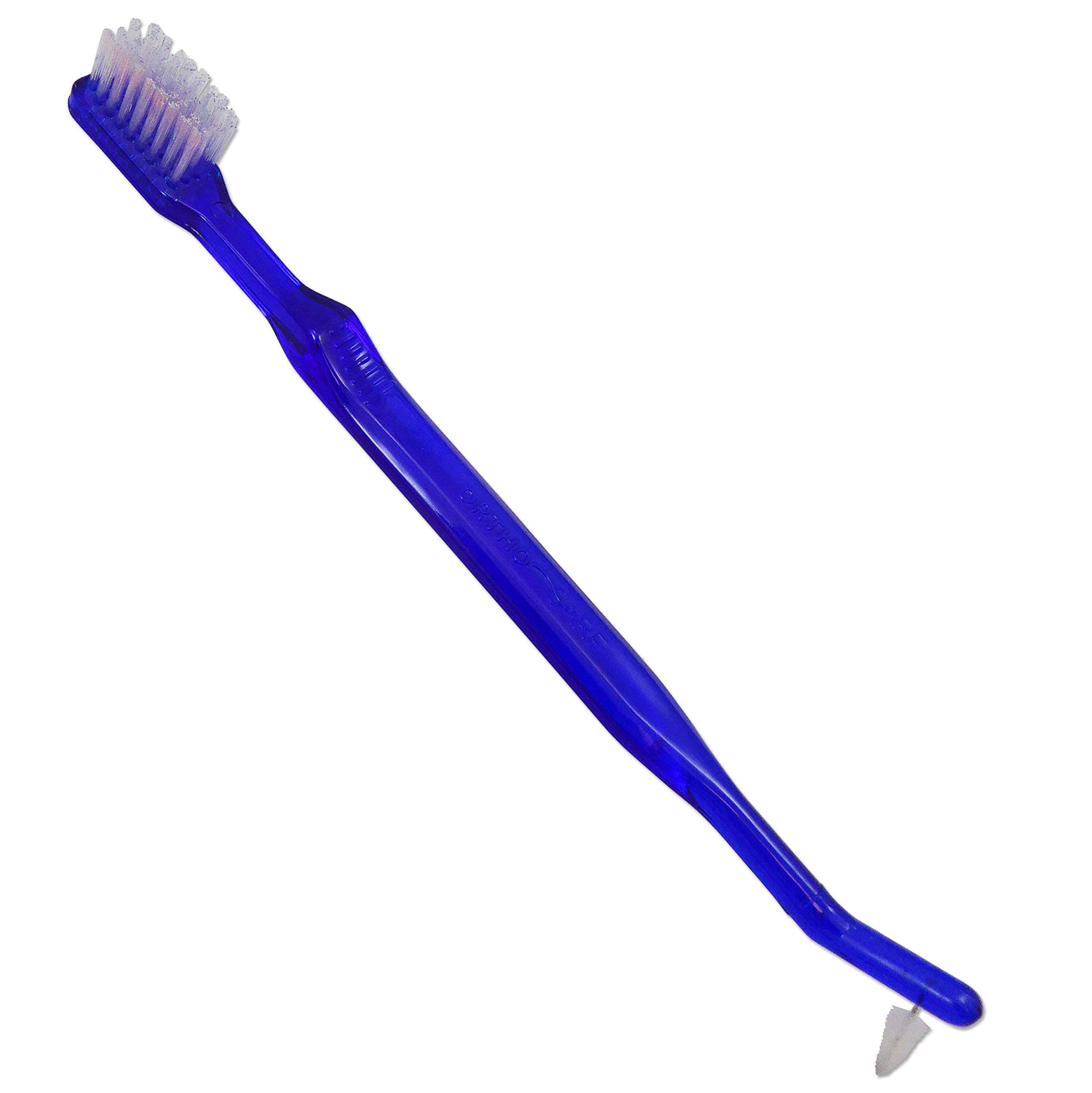 Orthodontic Toothbrush ~ Orange or Blue ~ Small Bristle Head & Interdental End