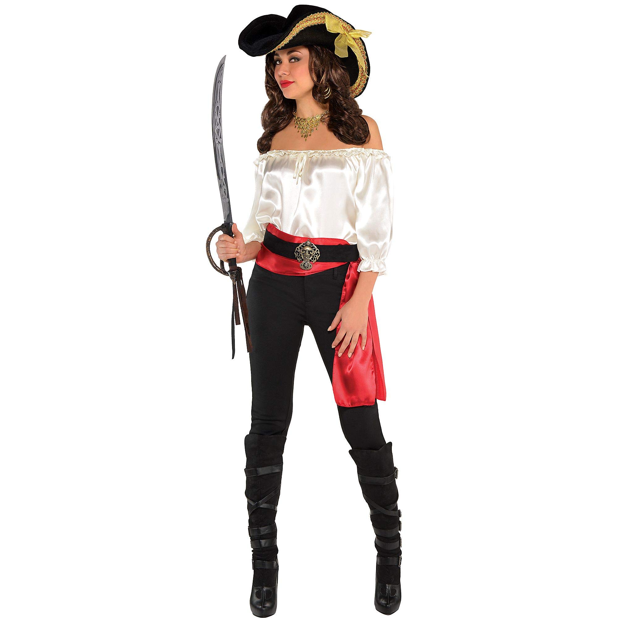 (PKT) (840533-55) Adult Ladies Pirate Blouse Ivory (Standard)