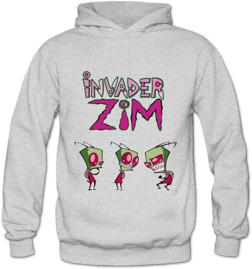 Soulya Women's Invader Zim Art Hoodies Sweatshirt Size US White