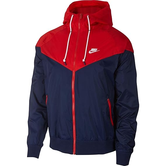nike windbreaker red white and blue