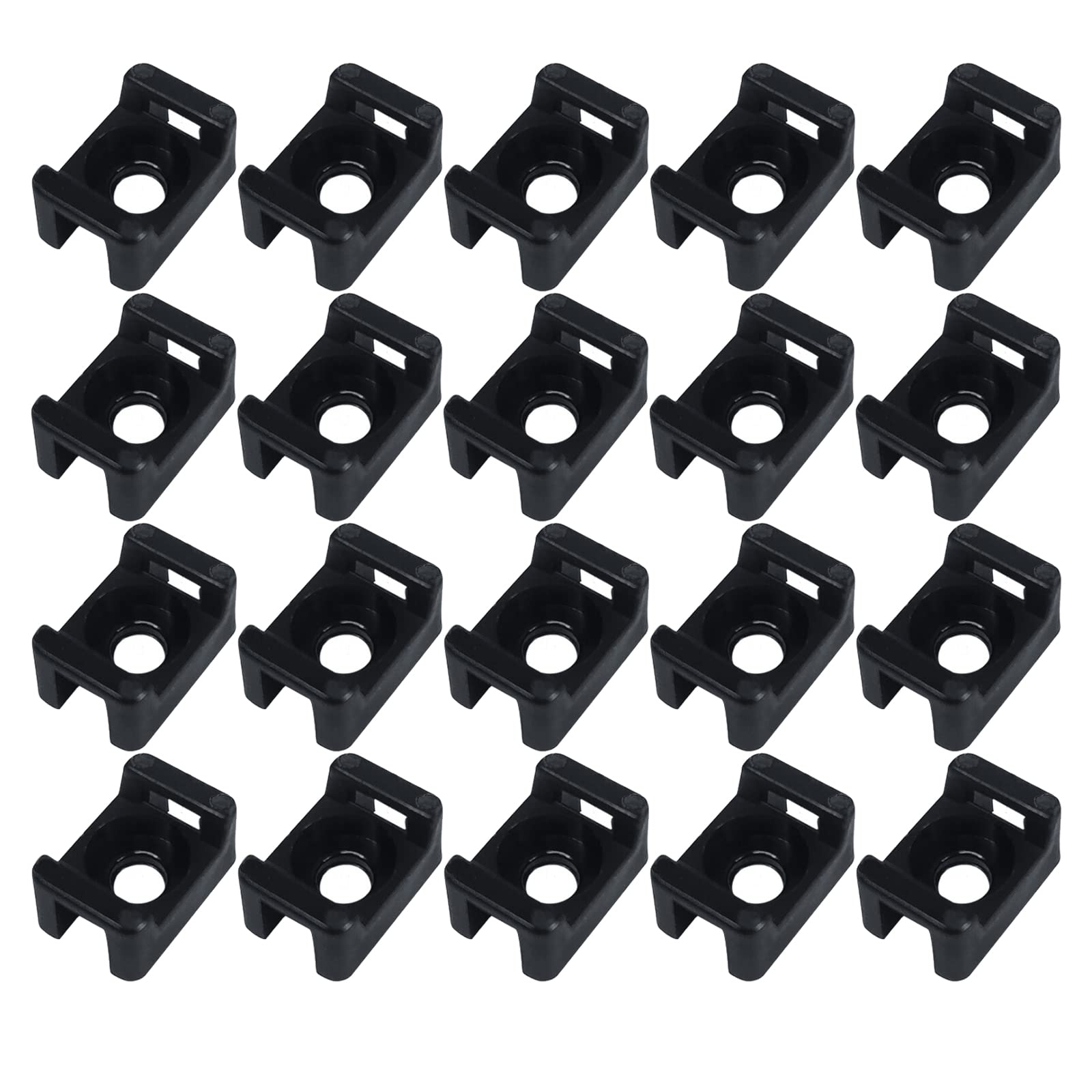 Nylon Cable Tie Mount Base Screw Mount Cable Tie Base Cradle Saddle Type Wire Holder for Wire and Cable Tidy (200)