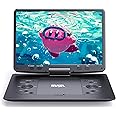 16.9''Portable DVD Player with 14.1''HD Large Screen, 5 Hours Rechargeable Battery, Kids DVD Players for Car Travel, USB/SD Card/Sync TV and Multiple Disc Formats, Black