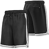 KXK Men’s Mesh Basketball Shorts,Athletic Shorts Gym Running Training Shorts with Pockets