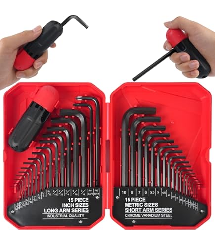 9 Piece Folding Hex Key Set: 5/64-1/4