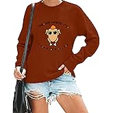 APRFLOWER Thanksgiving Sweatshirts for Women Thankful Letter Print Pullover Long Sleeve Gift Fall Shirts Tops Blouse
