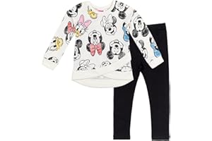 Disney Minnie Mouse Fleece Sweatshirt and Leggings Outfit Set Infant to Big Kid Sizes (12 Months - 14-16)
