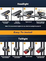 Glangeh Upgraded Bike Lights Front Back 1000 Lumen 7 LEDs IP65 USB view 7