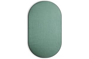MEOWCARDS Bassinet Sheet for Baby Boy and Girl, Fitted Sheets for Rectangle, Oval, Hourglass Bassinet Mattress, Muslin Moses Basket Sheets with Neutral Style (Roman Green)