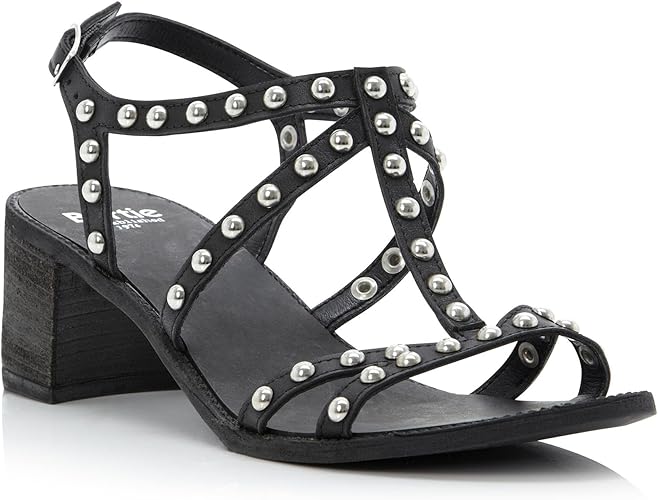 studded gladiator block heels