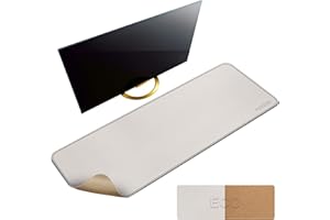 MAIDERN 47.2“ x 15.7” Cork & Leather Desk Pad, Large XXL Desk Mat, Full Desk Mouse Pad, Dual Sided Desk Pad, Desk Pad Protector for Gaming Home Office (Cream)