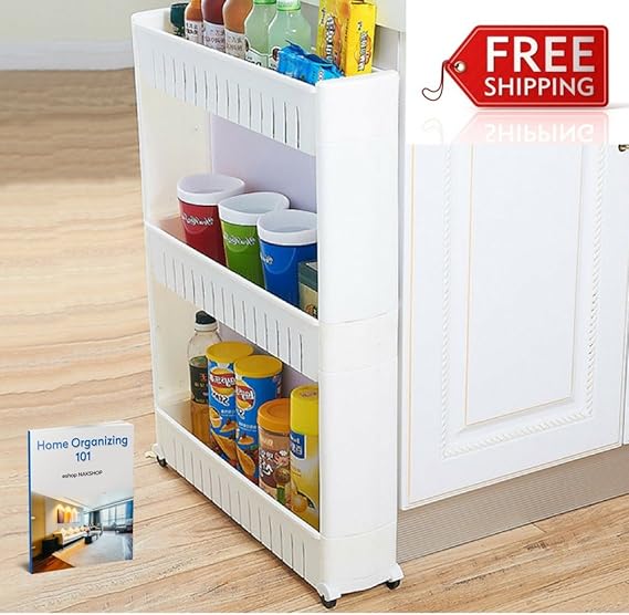Freestanding Shelving Unit Plastic PVC White Wire
