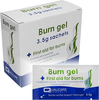 Qualicare 3.5g Burns Scalds Emergency First Aid Gel Sachets Pack 25
