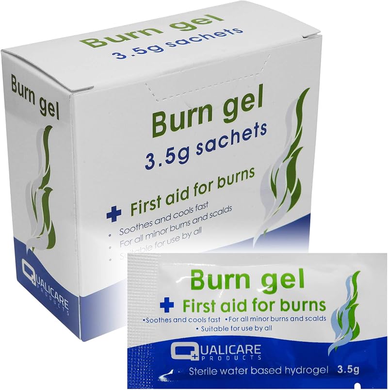 Qualicare 3.5g Burns Scalds Emergency First Aid Gel Sachets Pack 25
