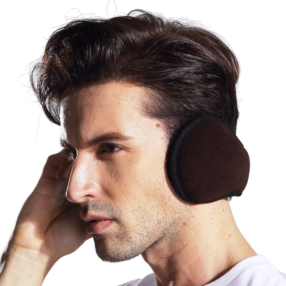 Metog Unisex Foldable Ear Warmers Polar Fleece Winter Earmuffs Coffee at  Women’s Clothing store