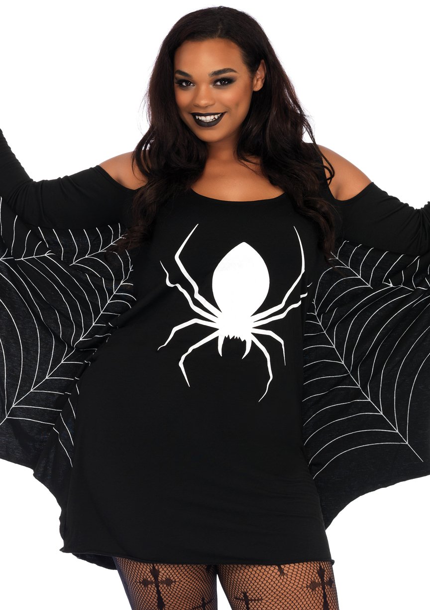 Leg Avenue Jersey Spiderweb Dress Women's Costumes, X-Large/XX-Large