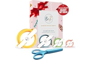BeKnitting Pompom Maker for Yarn Craft Kit with Scissors | 4 Sizes | for Adults & Kids | Knitting | Holiday Christmas Gifts, Gift-Ready Box
