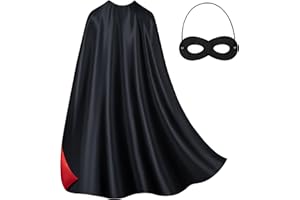 Bosvin Adult Superhero Cape & Mask Set - Double-Sided Super Hero Capes and Masks for Dress-Up Parties