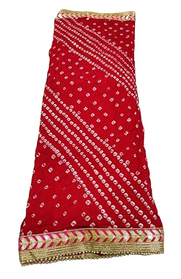 Women's Art Silk Saree With Blouse (Red)