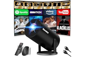 [2026 Upgraded] Mini Projector Support 4K 1080P FHD Auto Keystone 270° Rotatable with WiFi 6 and Bluetooth 5.2 Projector Port