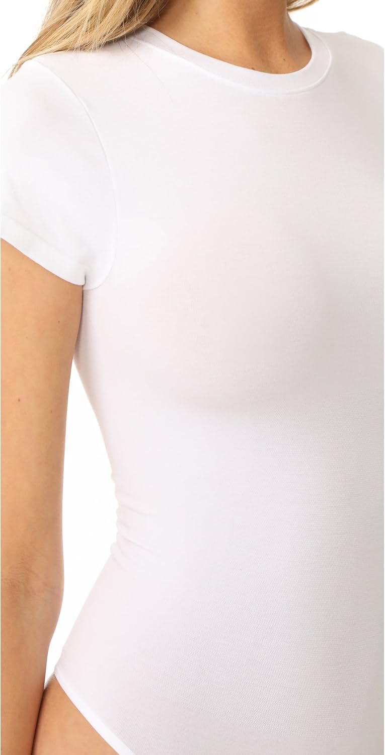 Yummie Women's Short Sleeve Seamless Shaping Thong Bodysuit at  Women’s Clothing store