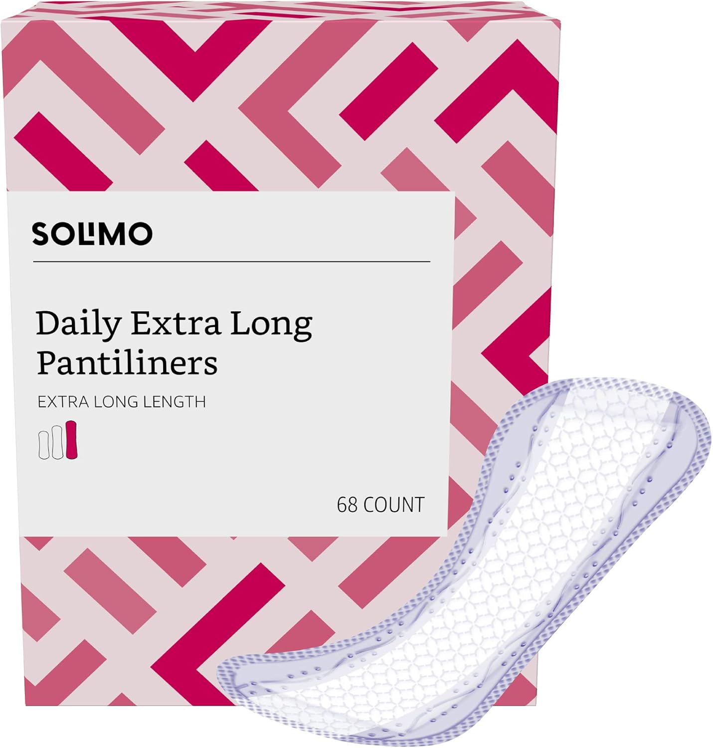  Brand - Solimo Daily Pantiliner, Extra Long Length, 68 Count, 1 Pack: Health & Personal Care