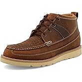 Twisted X Men's 4" Wedge Sole Boot, Round Toe, Woven Saddle & Oiled Saddle, 7.5 M