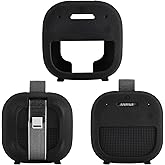 Silicone Case for Bose SoundLink Micro 2 Bluetooth Speaker, Shockproof Protective Cover Skin, Lightweight Non-Slip Dustproof Sleeve (Black)