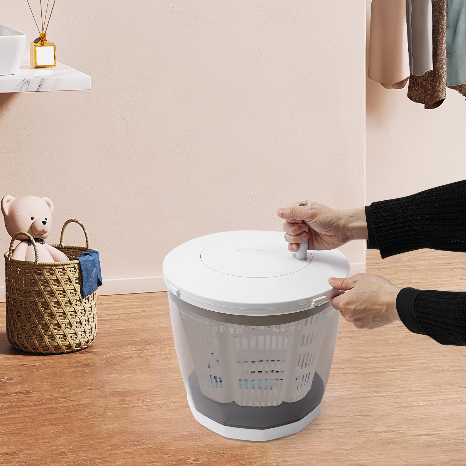 GUIAFUHYE 2 in 1 Washing Machine,Mini Foldable Washing Machine With lid,4.4 lbs Capacity Laundry Washer Cleaning for Underwear,Shirts