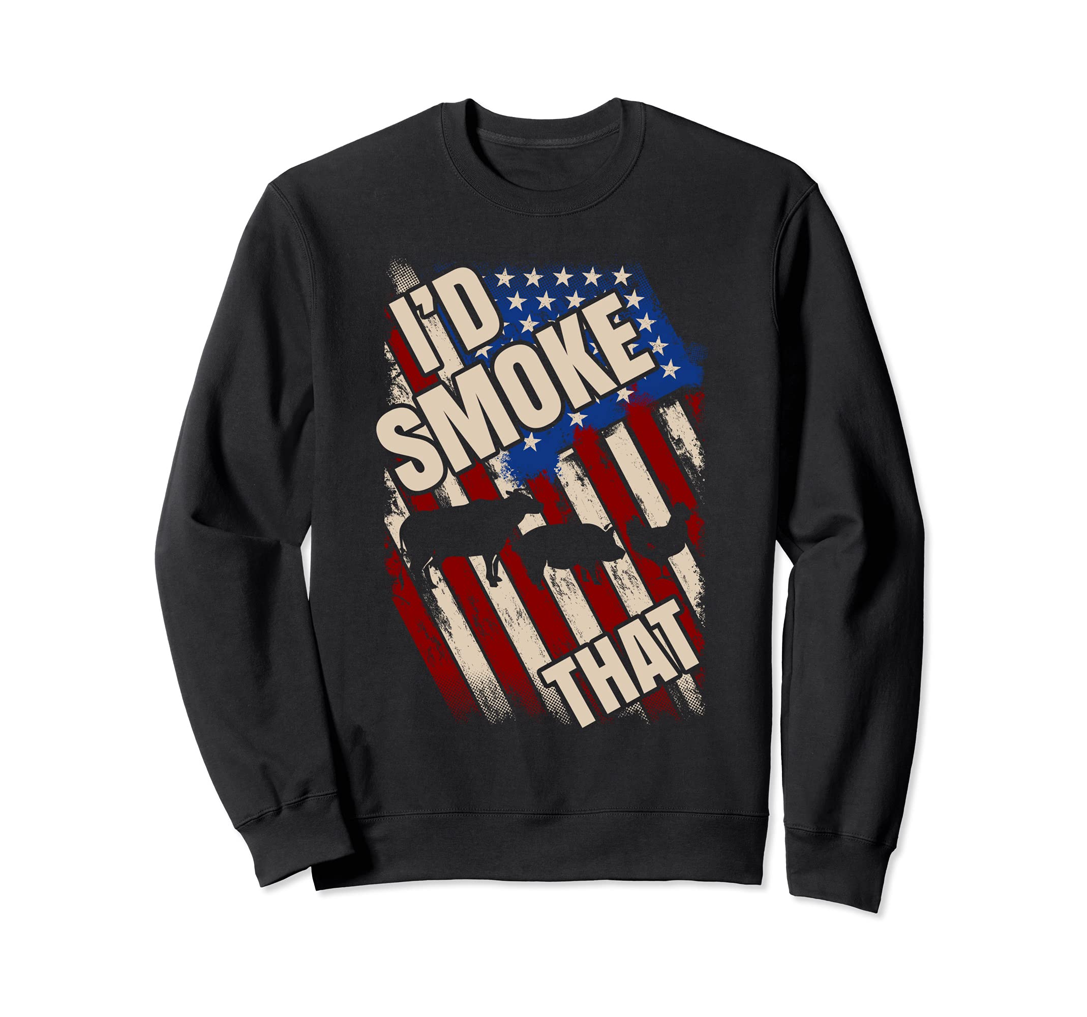 Id Smoke That US Flag Patriotic BBQ Chef US Flag Barbecue Sweatshirt