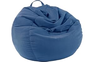 LPMOERA Stuffed Animal Storage Bean Bag Chair Cover (No Filler) For Kids and Adults.Pets Dogs/Cats Lazy Beds.Soft Premium Corduroy Stuffable Bean Bag For Organizing Children Plush Toys or Memory Foam