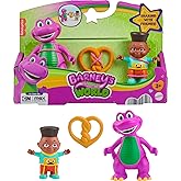 Fisher-Price Barney’s World Preschool Toy Barney’s Friend David & Barney 3-Piece Figure Set for Pretend Play Kids Ages 3+ Years