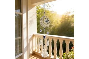 Evil Eye Crystal Sun Catcher Pendant with Magical Eye Hand Sun Moon, for Home Window & Garden Hanging Decoration(-Magical Eye