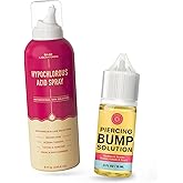 Base Labs Piercing Bump Aftercare Kit - Piercing Bump Solution - Keloid Bump Removal Oil (.5 oz) Plus Hypochlorous Acid Spray for Piercing Aftercare (8oz) - Piercing Bump & Keloid Treatment Duo