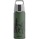 SIGG - Aluminium Water Bottle for Children - WMB One Brave Wolf - Suitable for Carbonated Drinks - Leak-Proof - Light as a Feather - BPA-Free - ClimatePartner Certified - Sports & School - Green - 0.6