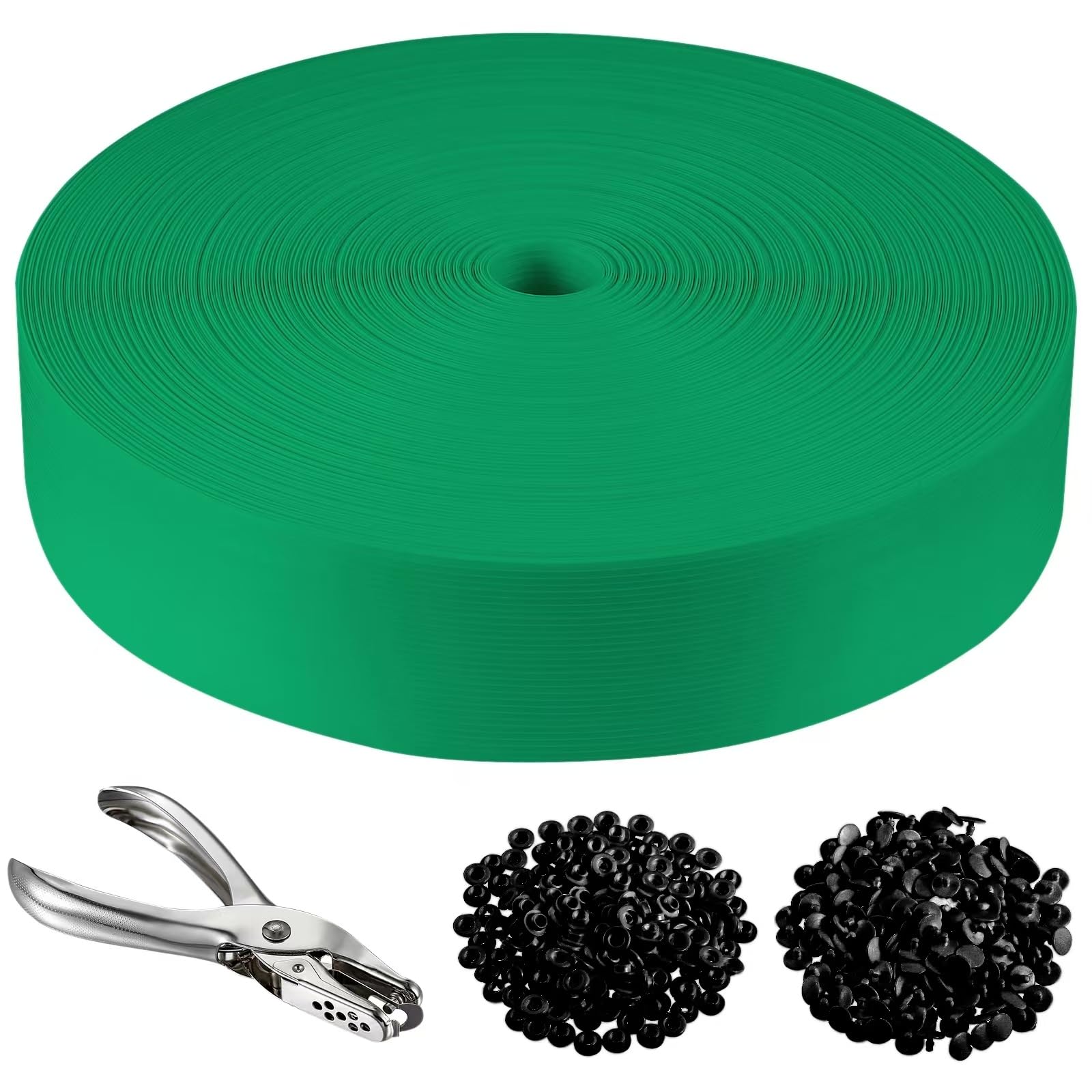 Photo 1 of Chain Link Fence Privacy Strip, 246 ft. Fence Privacy Strip, (Includes 200 Clasps + One Hole Punch) Green?Suitable for Decks, patios,grates, Wire mesh and More.