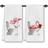 CosxHabitat Funny Pink Flamingo Bathroom Hand Towels, Flamingo Gifts for Women Men, Tropical Bird Flamingos Decorative Hand Towels for Bathroom Washroom Restroom Toilet, 16x24 Inches Set of 2