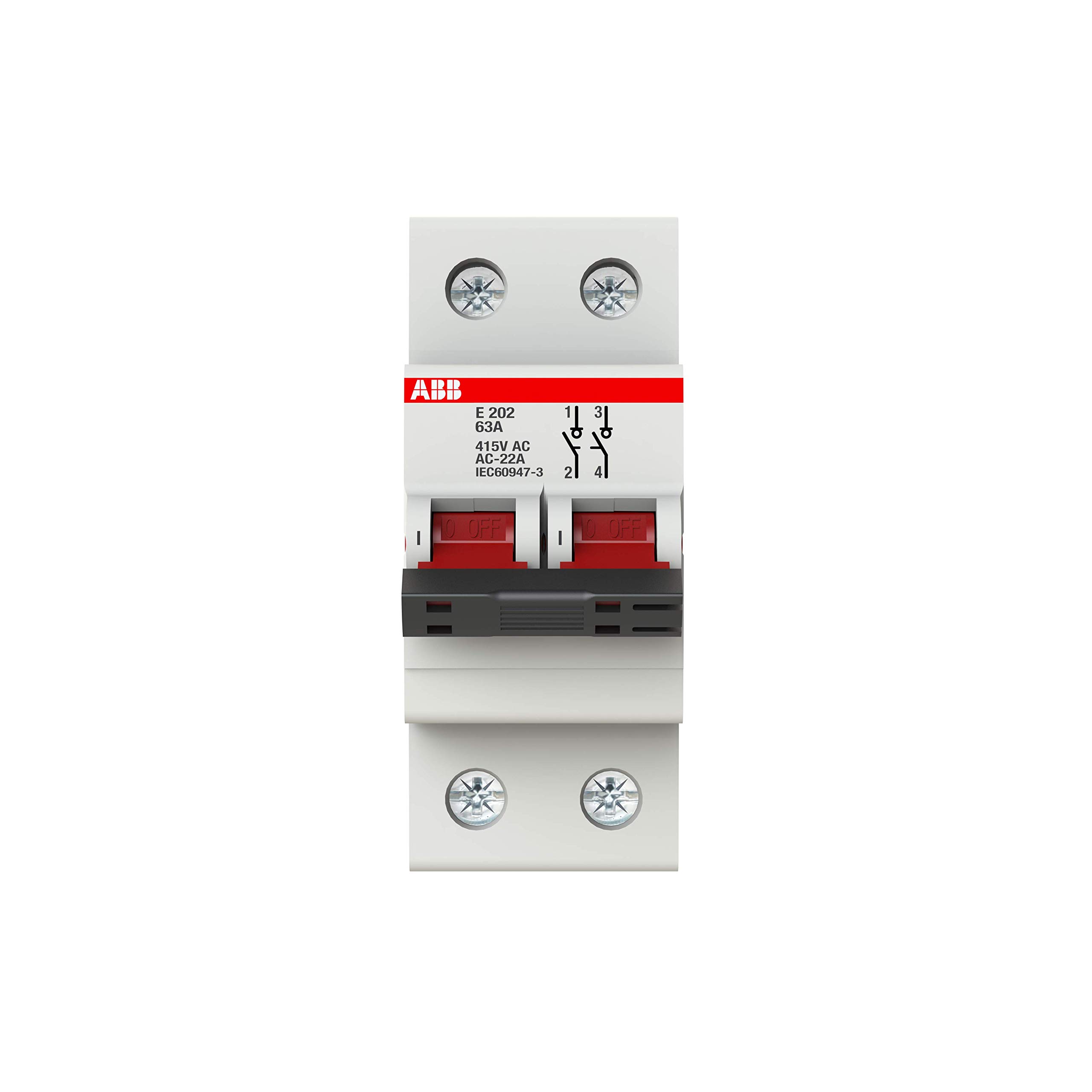 ABB E202/63R Isolator for DIN Rail, 230/400V AC (ABB2CDE282001R0063)