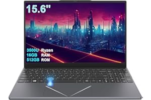 High-Performance 15.6" Laptop, Quad-Core Processor, 16GB Memory, 512GB SSD, Full HD IPS Screen, Fingerprint Security, Perfect