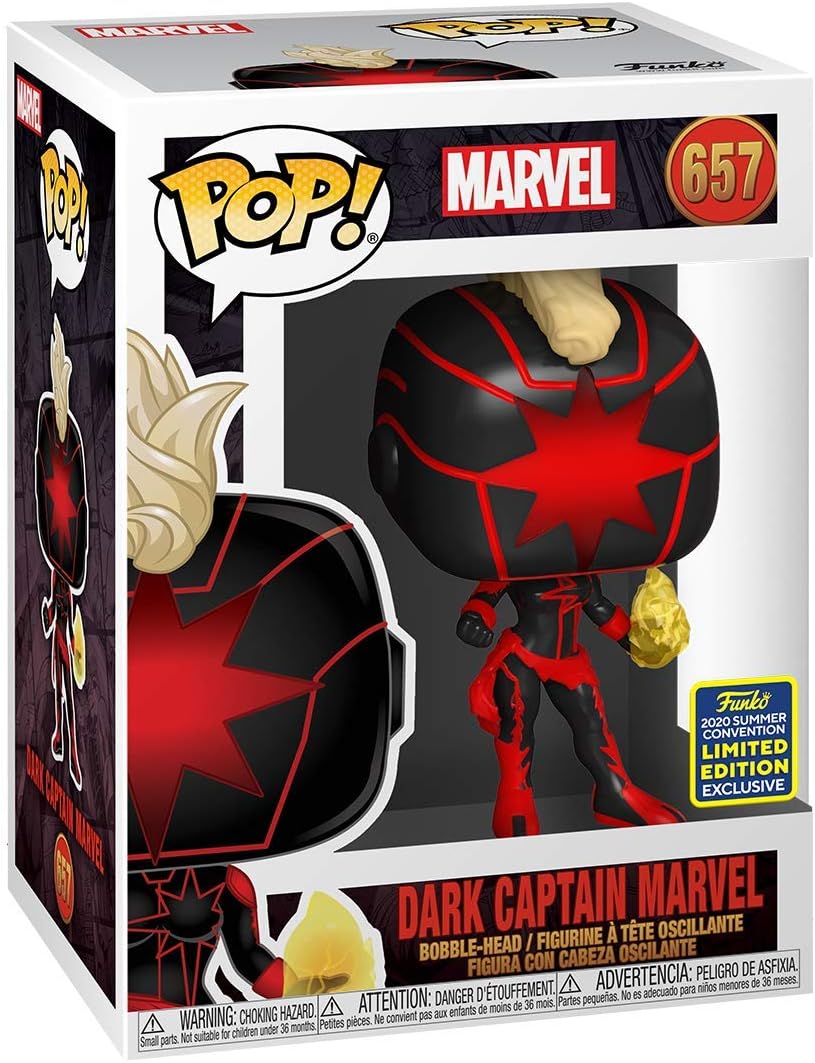 Funko POP Marvel 657 - Dark Captain Marvel - 2020 Summer Convention Limited Edition Exclusive …, Yellow - Image 3
