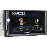 Jensen CMR270 7-Inch Touch Screen Double DIN Car Stereo, Bluetooth, USB | Backup camera input, push-to-talk assistant, Bluetooth audio, USB fast charging and microSD playback, no CD or DVD drive