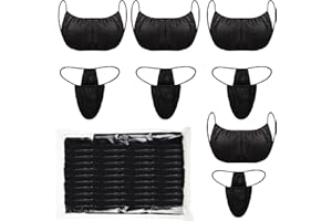 Yahenda 100 Piece of Women Underwear Disposable Bras and Thong Panties(Black)